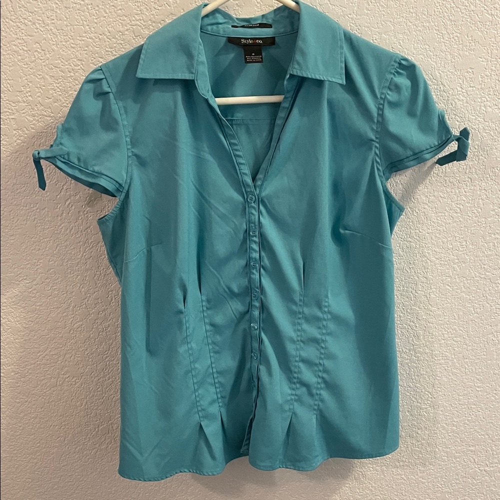 Style & Co. Teal Button-Down Shirt